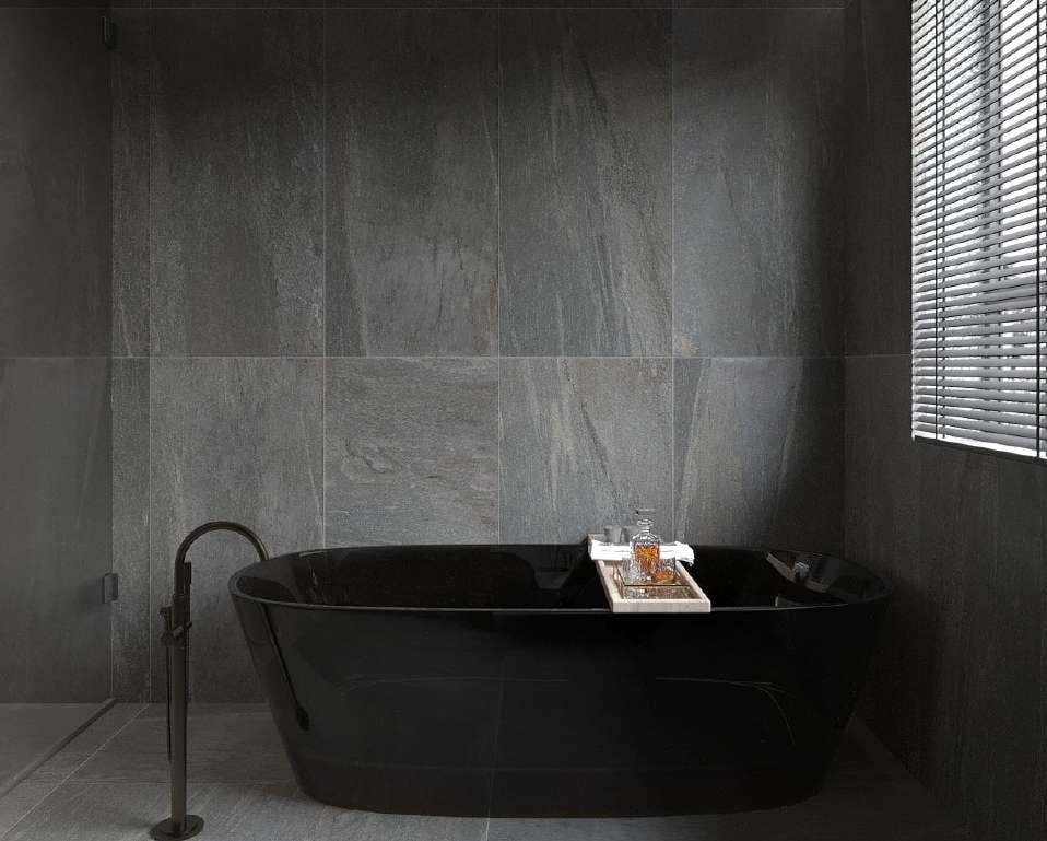 Phối cảnh gạch ốp tường trong showroom Sơn Tùng