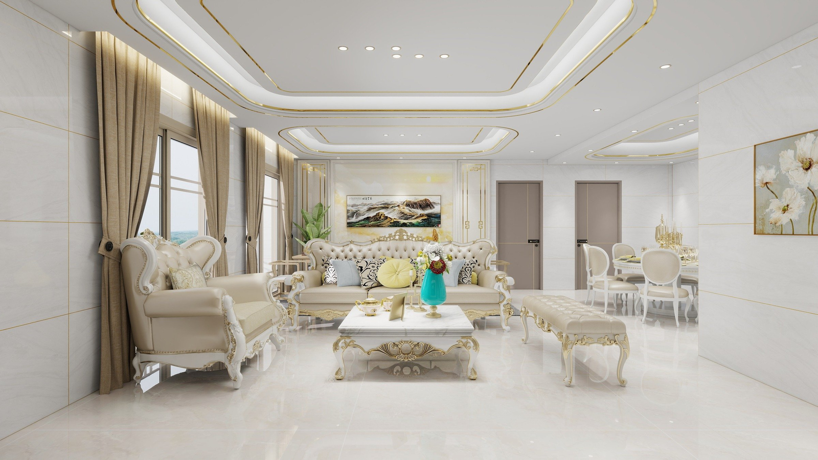 Phối cảnh gạch ốp lát catalog Sơn Tùng 100